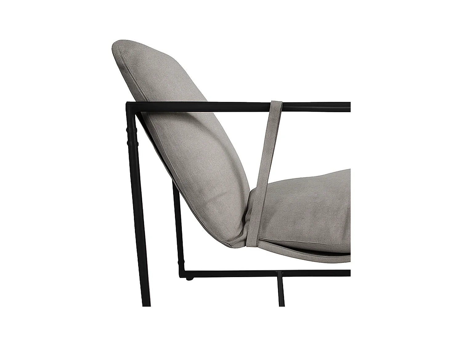 Butaca de 87x80x66 cm con estructura metálica y tapizada en tela KSTUR en color gris Jaime