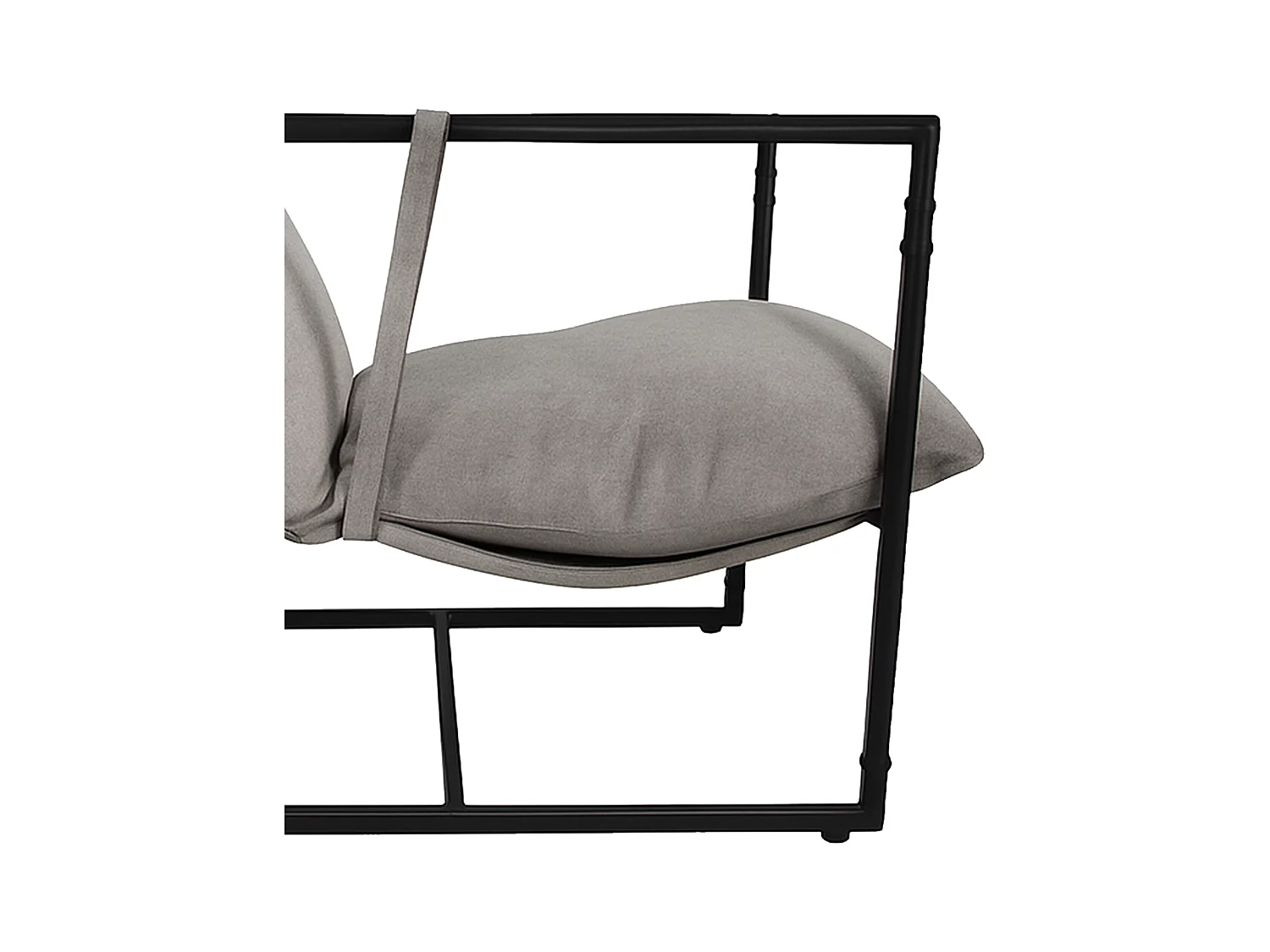 Butaca de 87x80x66 cm con estructura metálica y tapizada en tela KSTUR en color gris Jaime