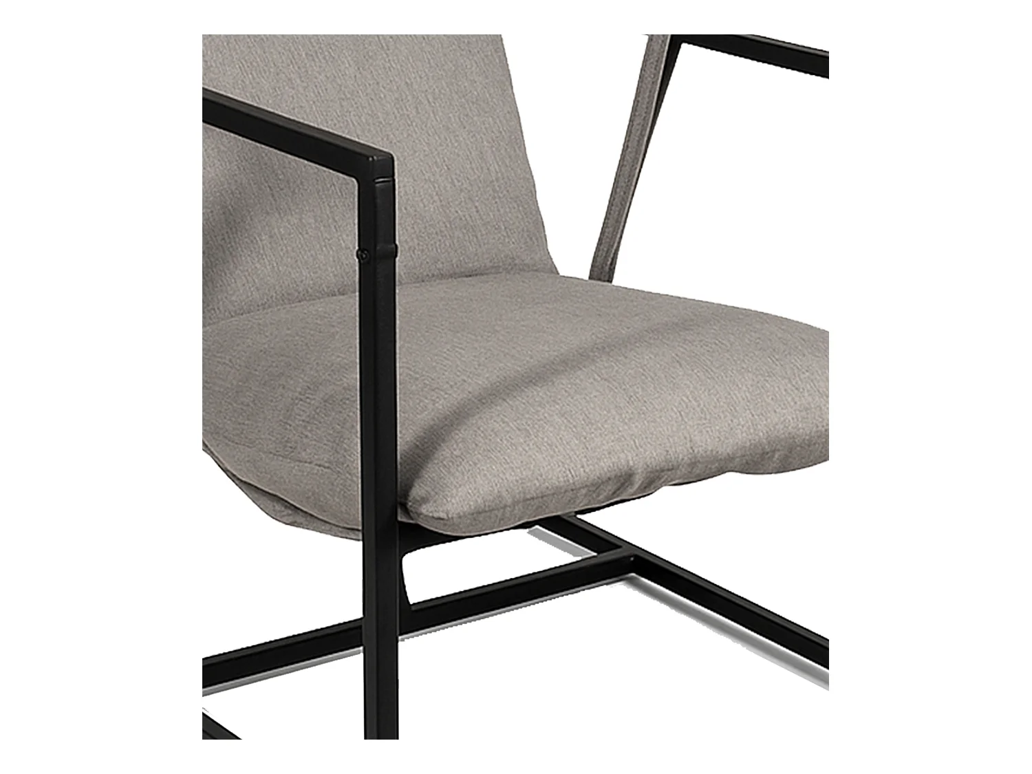 Butaca de 87x80x66 cm con estructura metálica y tapizada en tela KSTUR en color gris Jaime