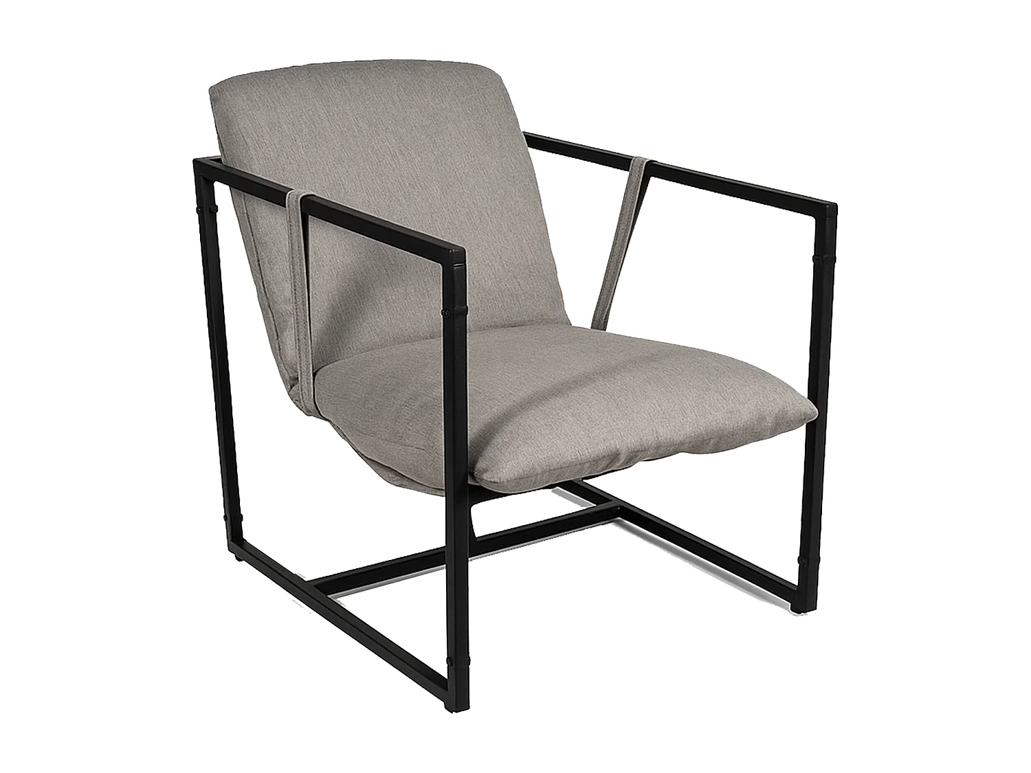 Butaca de 87x80x66 cm con estructura metálica y tapizada en tela KSTUR en color gris Jaime