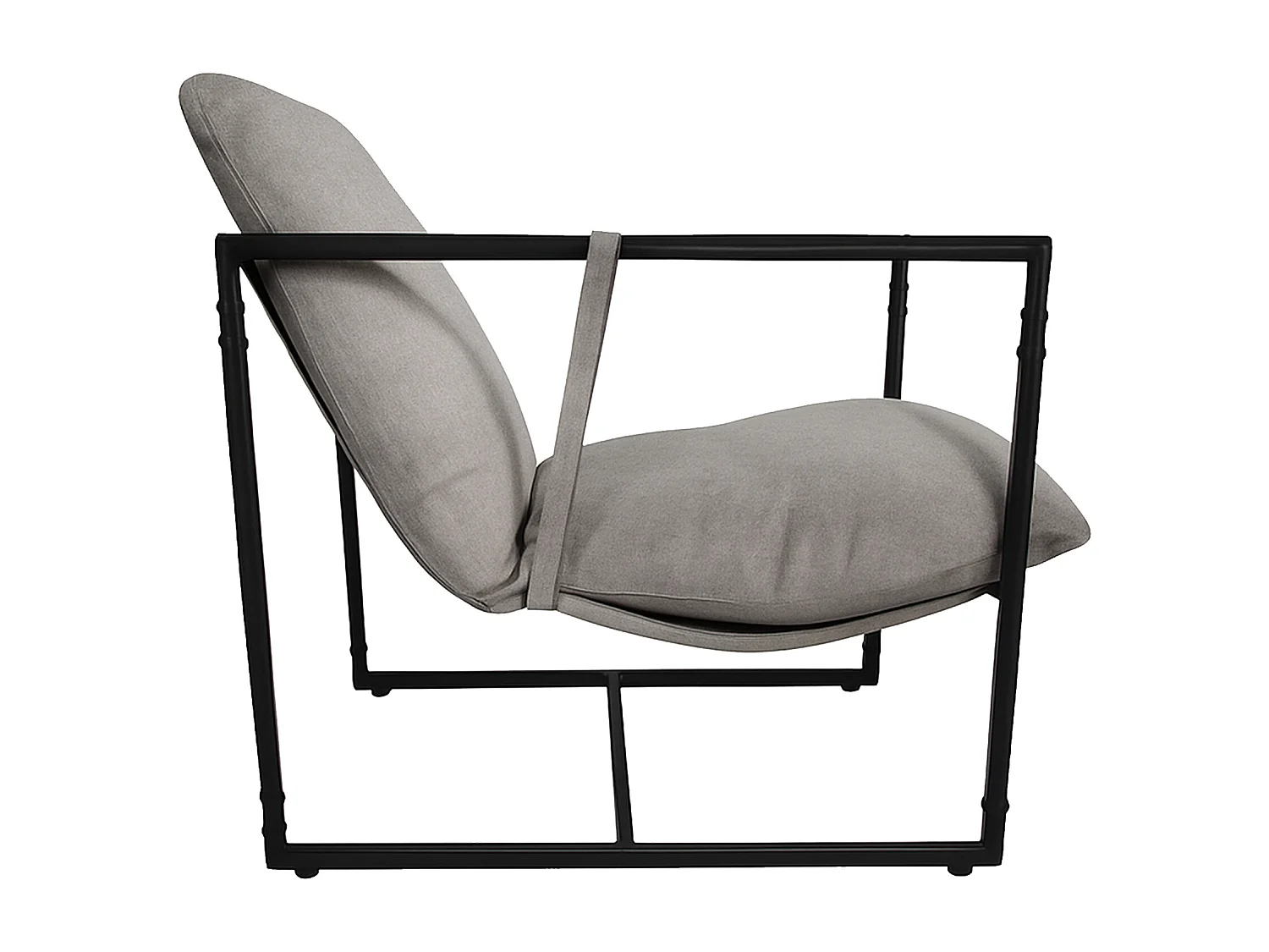 Butaca de 87x80x66 cm con estructura metálica y tapizada en tela KSTUR en color gris Jaime