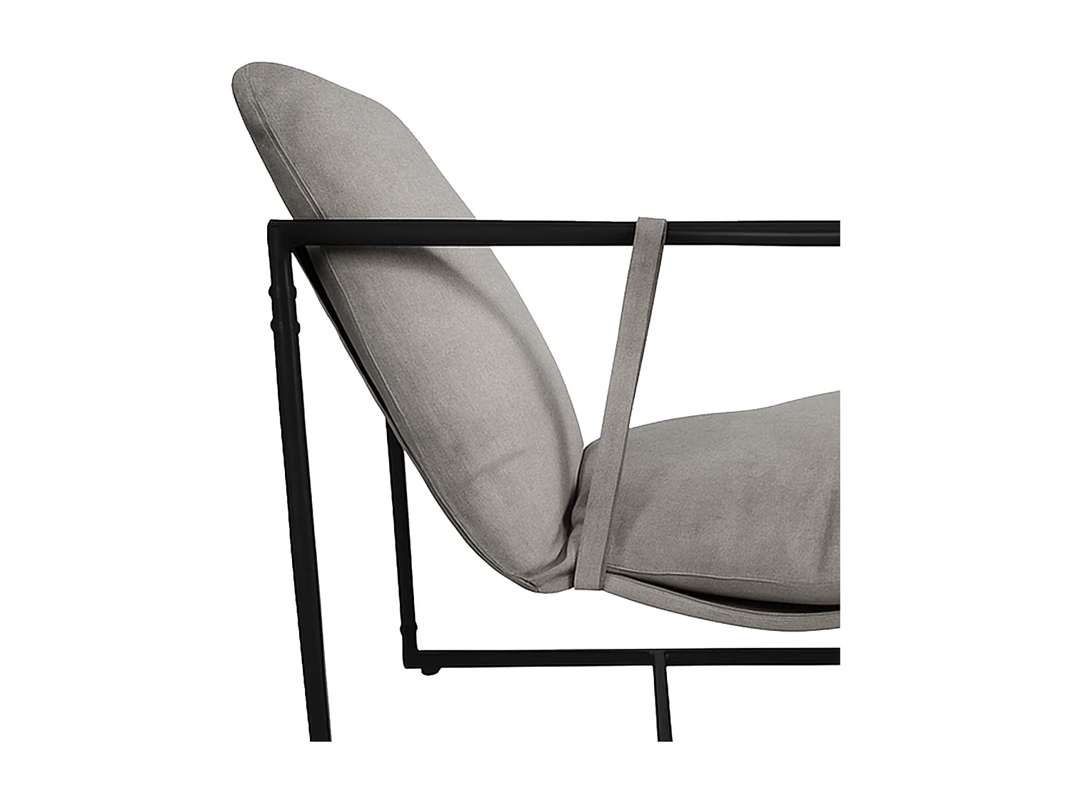 Butaca de 87x80x66 cm con estructura metálica y tapizada en tela KSTUR en color gris Jaime