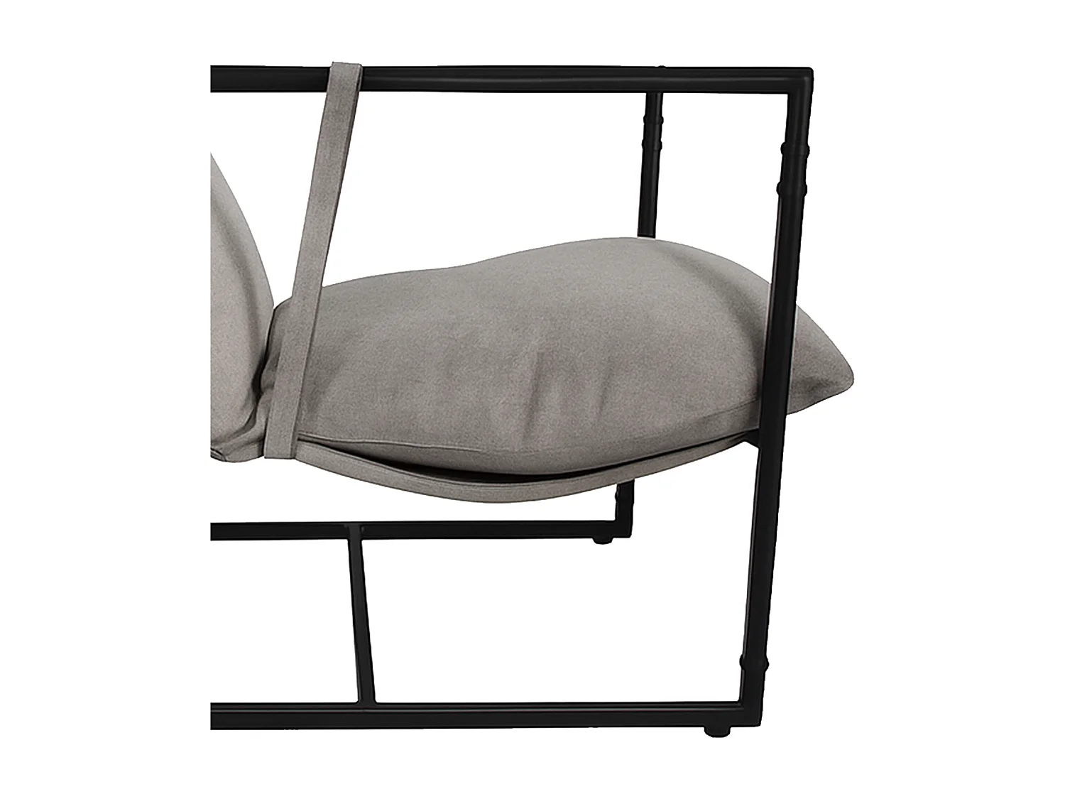 Butaca de 87x80x66 cm con estructura metálica y tapizada en tela KSTUR en color gris Jaime