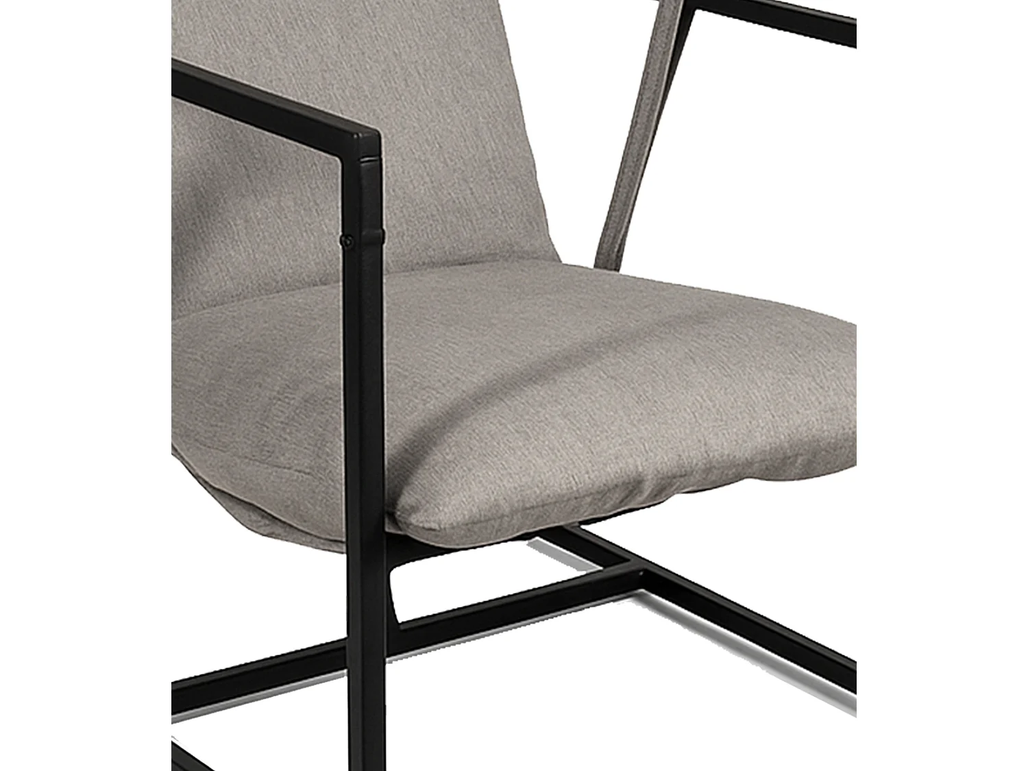 Butaca de 87x80x66 cm con estructura metálica y tapizada en tela KSTUR en color gris Jaime