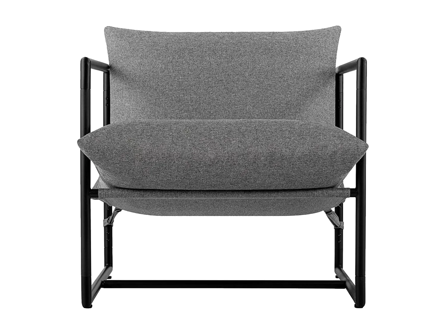 Butaca industrial  estructura metálica y tapizada en tela KSTUR en color gris Jaime cojines desenfundables