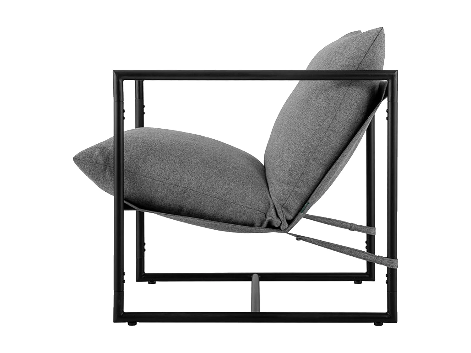 Butaca industrial  estructura metálica y tapizada en tela KSTUR en color gris Jaime cojines desenfundables