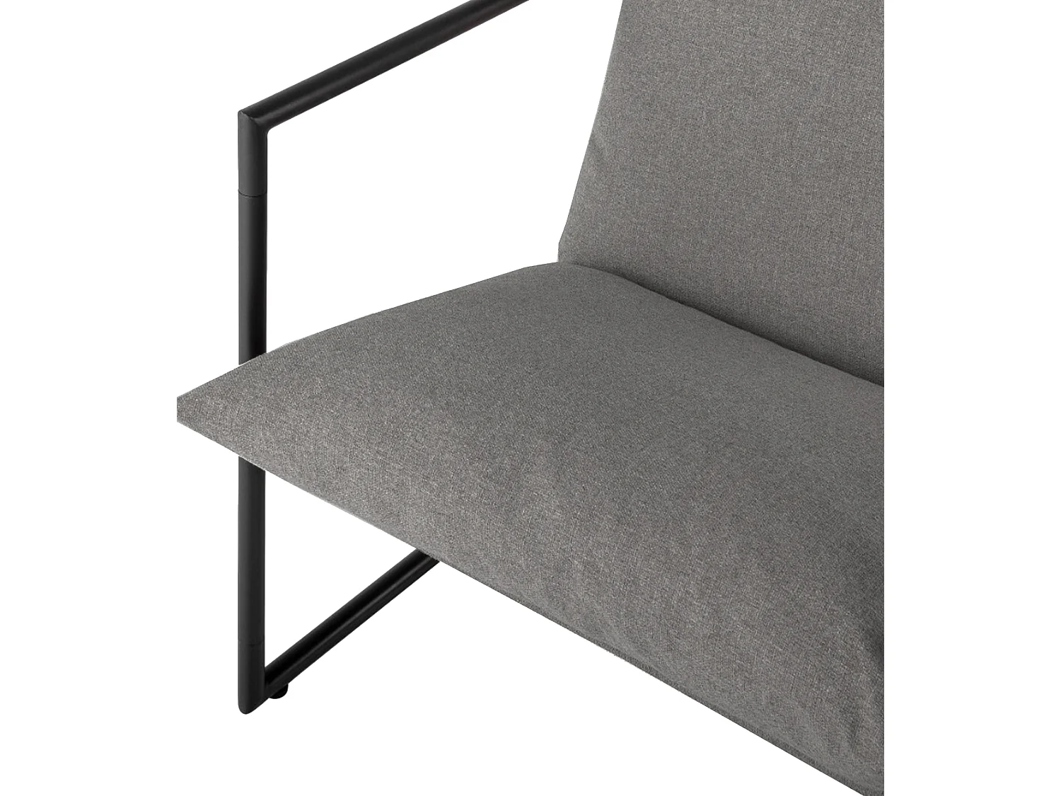 Butaca industrial  estructura metálica y tapizada en tela KSTUR en color gris Jaime cojines desenfundables