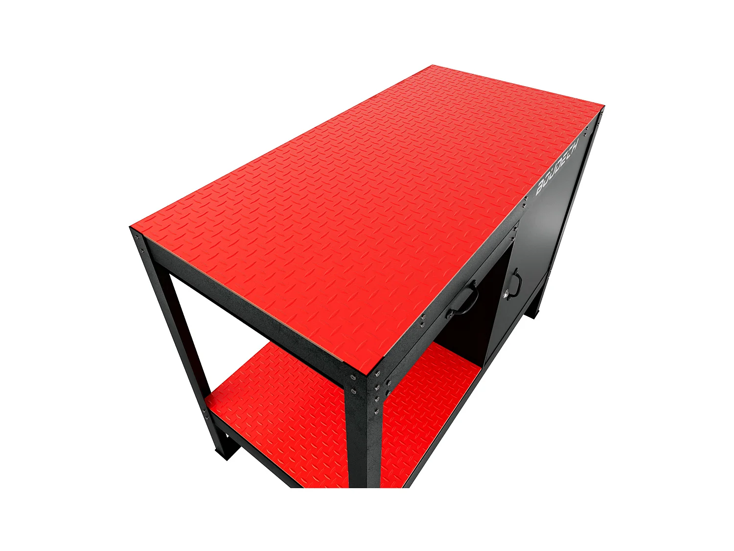 Manny - Banco de trabalho 120x60 cm com gaveta, 1 porta e 1 prateleira em metal preto