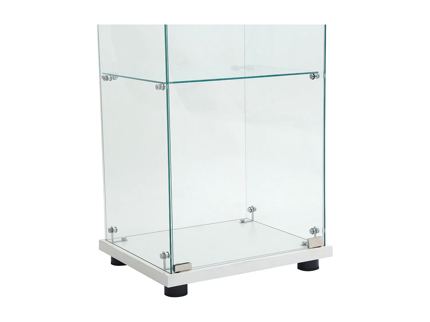 Vitrine en verre à trois couches avec lumière LED, blanc, élégante vitrine en verre pour exposer vos trésors