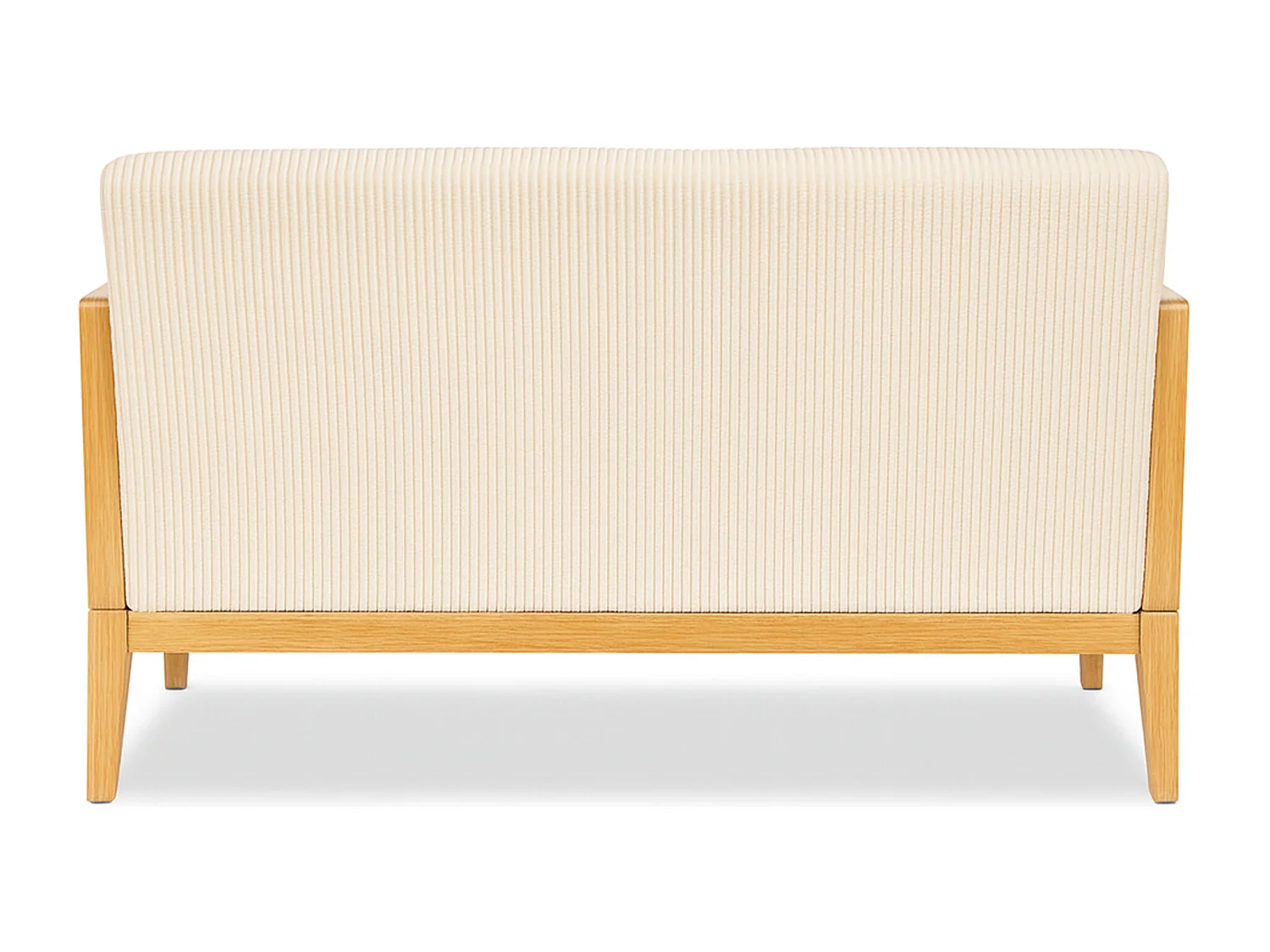 Artena Duo - Divano 2 Posti 143x80x84,5 cm Divanetto in Legno Massello e Polyrattan Rovere con Cuscini Bianco