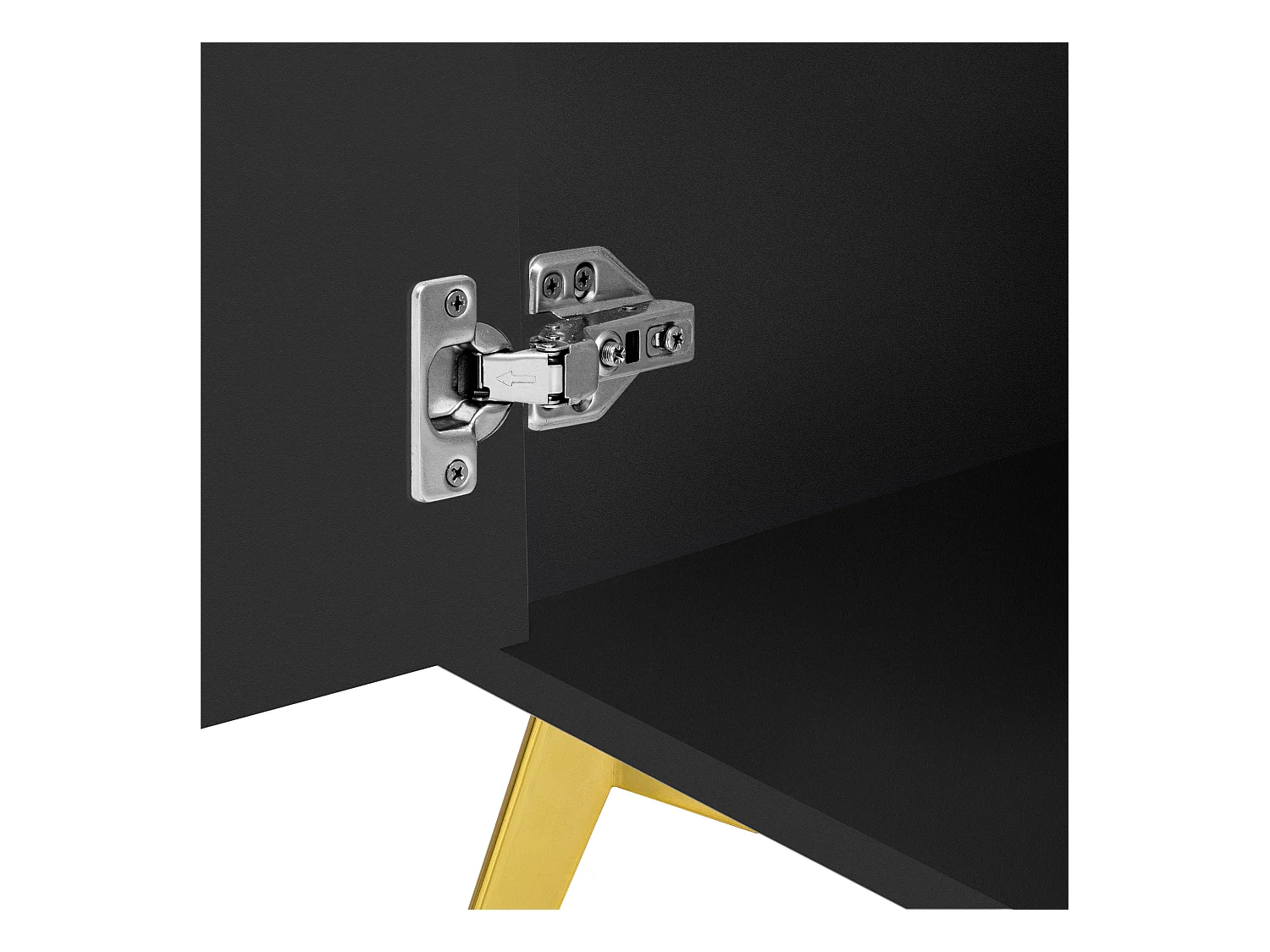 Buffet moderne 3 portes sans poignées avec ligne unique – Meuble élégant pour salle à manger, salon et cuisine – Noir