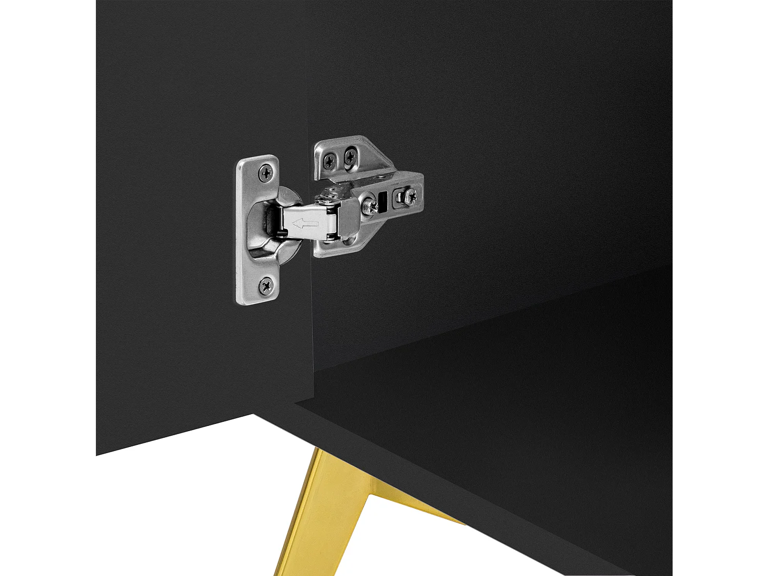 Aparador moderno de 3 puertas sin tiradores con línea única - Muebles elegantes para comedor, salón y cocina - Negro