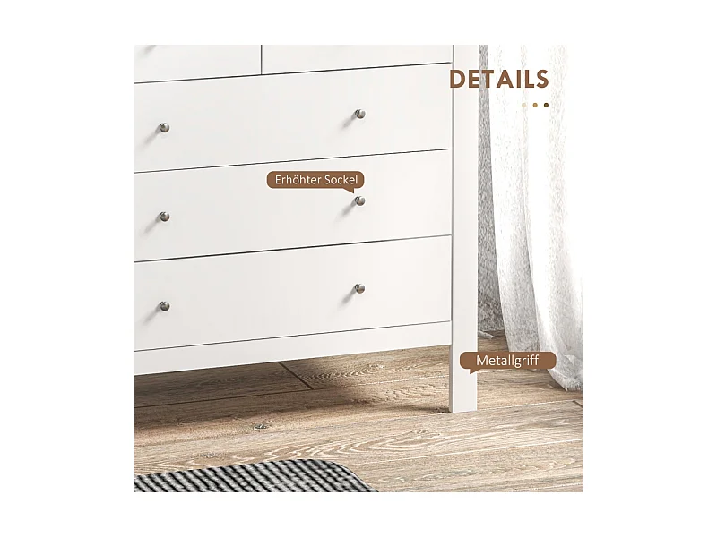 Commode/Buffet 79 x 39,5 x 80,5 cm – Ouverture/fermeture silencieuse avec protection anti-basculement – Blanc