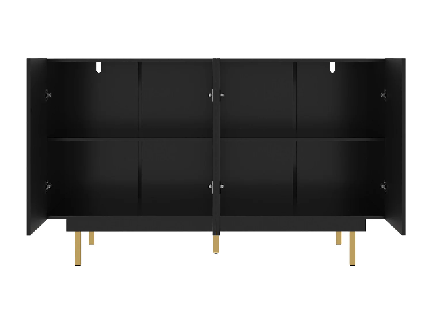Zwarte dressoir 140×38,5×82,5 cm, eetkamer- en woonkameropbergmeubel met uniek en elegant design – Vrijstaand meubel
