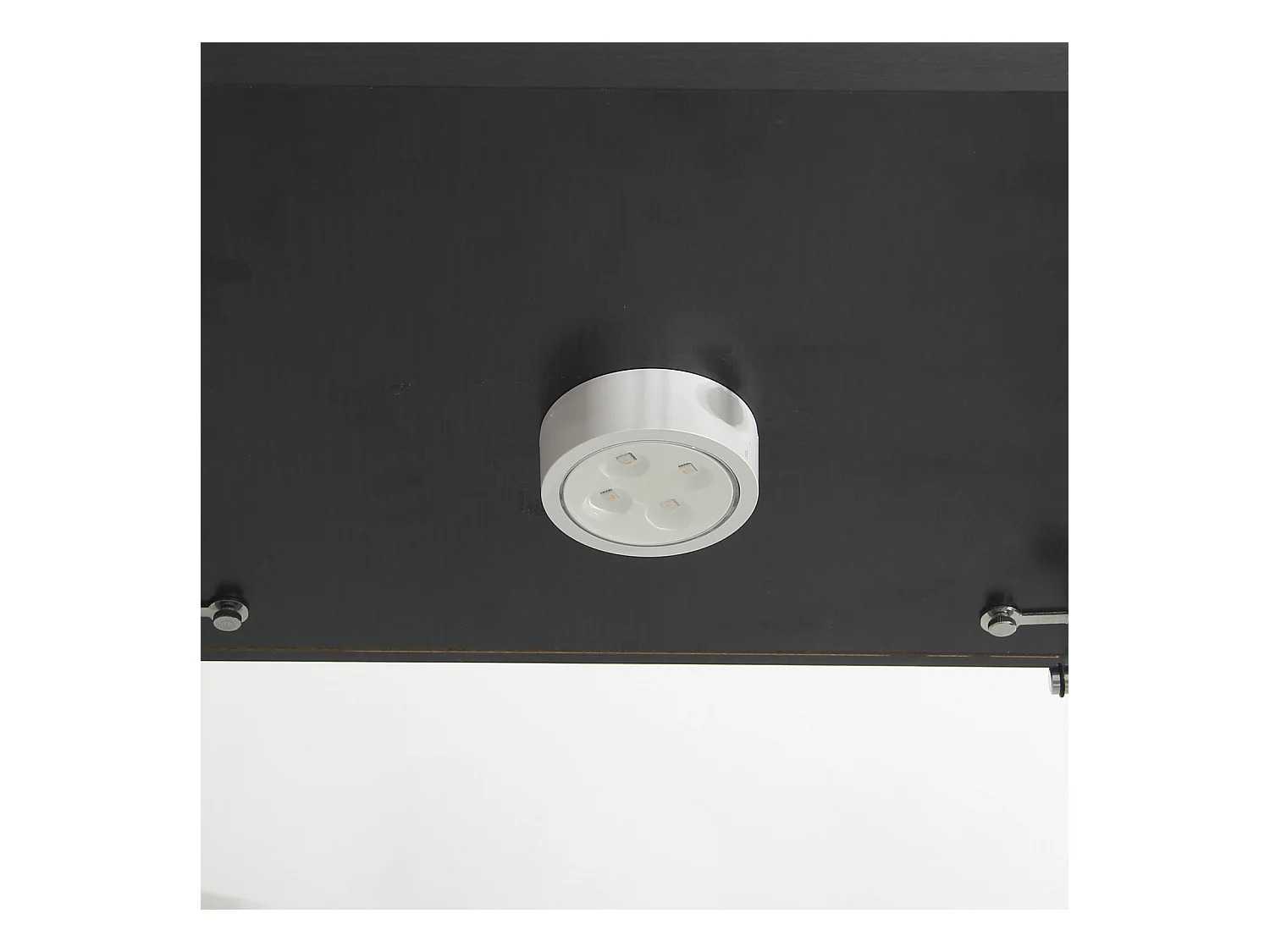 Vitrine en verre trempé à 2 niveaux avec porte, structure en métal noir et éclairage LED intégré – Design moderne et élégant