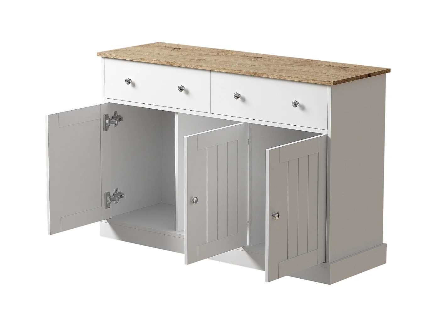 Buffet pour salon avec texture gravée – Grand espace de rangement – Commode design et élégante