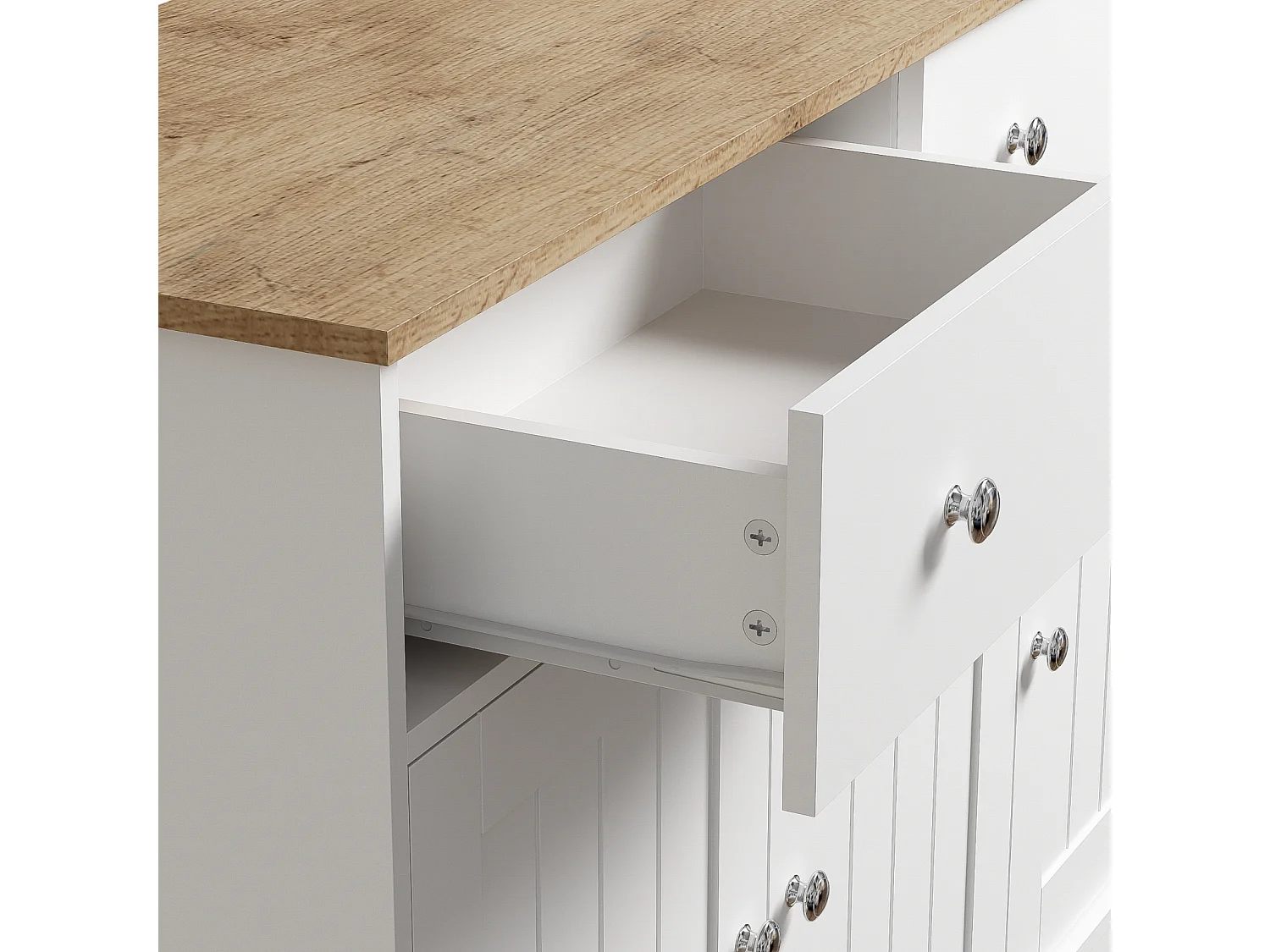 Buffet pour salon avec texture gravée – Grand espace de rangement – Commode design et élégante