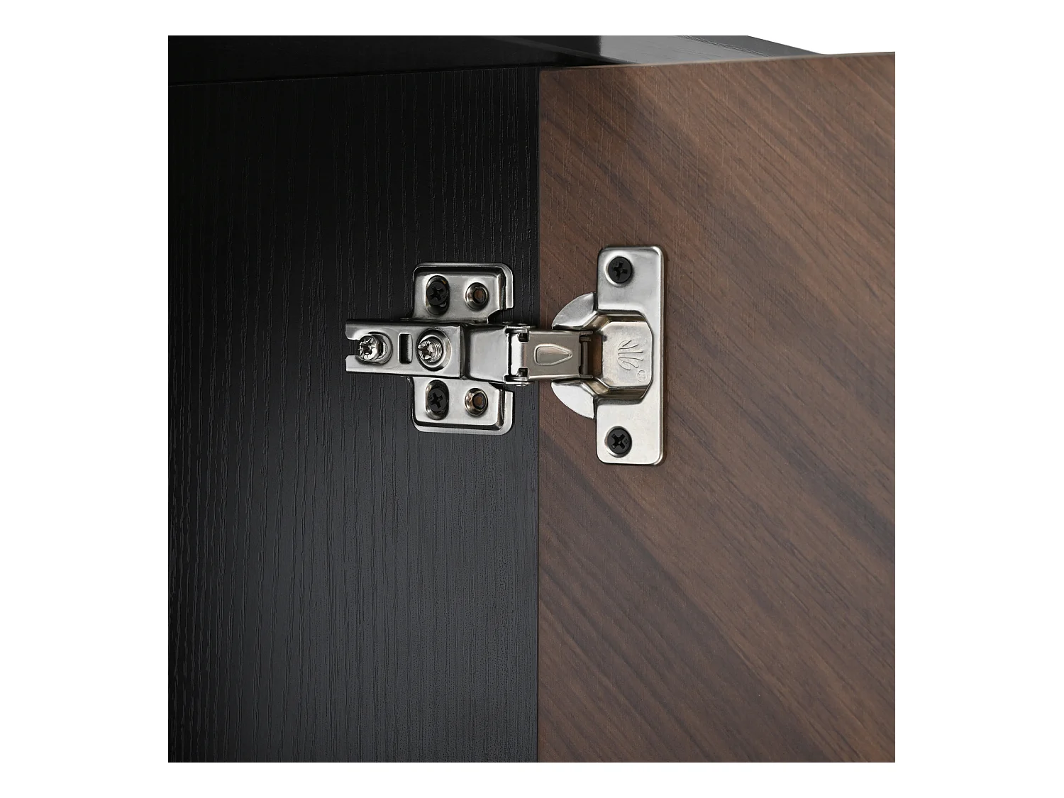 Buffet moderne avec 4 portes et étagères réglables – MDF avec pieds en métal – Meuble de rangement pour salon, couloir et salle à manger