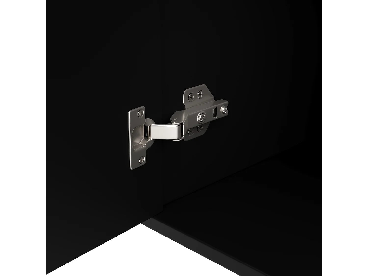 Aparador preto 152x40x75 cm, design ondulado, puxadores e pés dourados, estilo elegante, ideal para sala de jantar e sala de estar