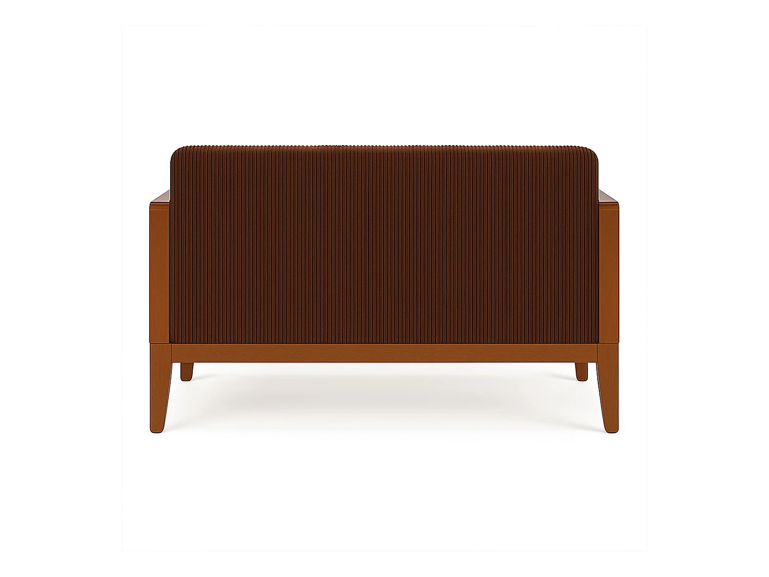 Boca Duo - Divano 2 Posti 143x80x84,5 cm Divanetto in Legno Massello Noce e Polyrattan con Cuscini Marrone