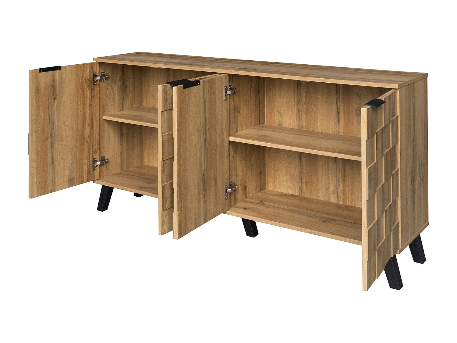Buffet moderne 4 portes 160,5×35,5×78 cm – Meuble pratique pour salon, chambre et salle à manger