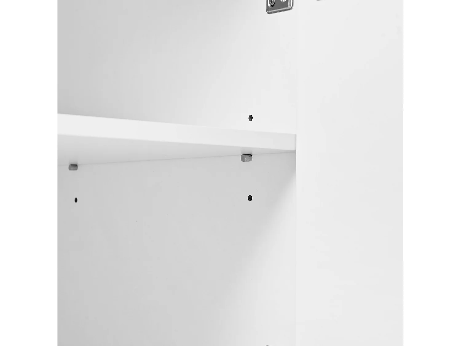 Aparador minimalista blanco – Gran espacio de almacenaje – 4 puertas con sistema push-open – Mueble para salón y entrada