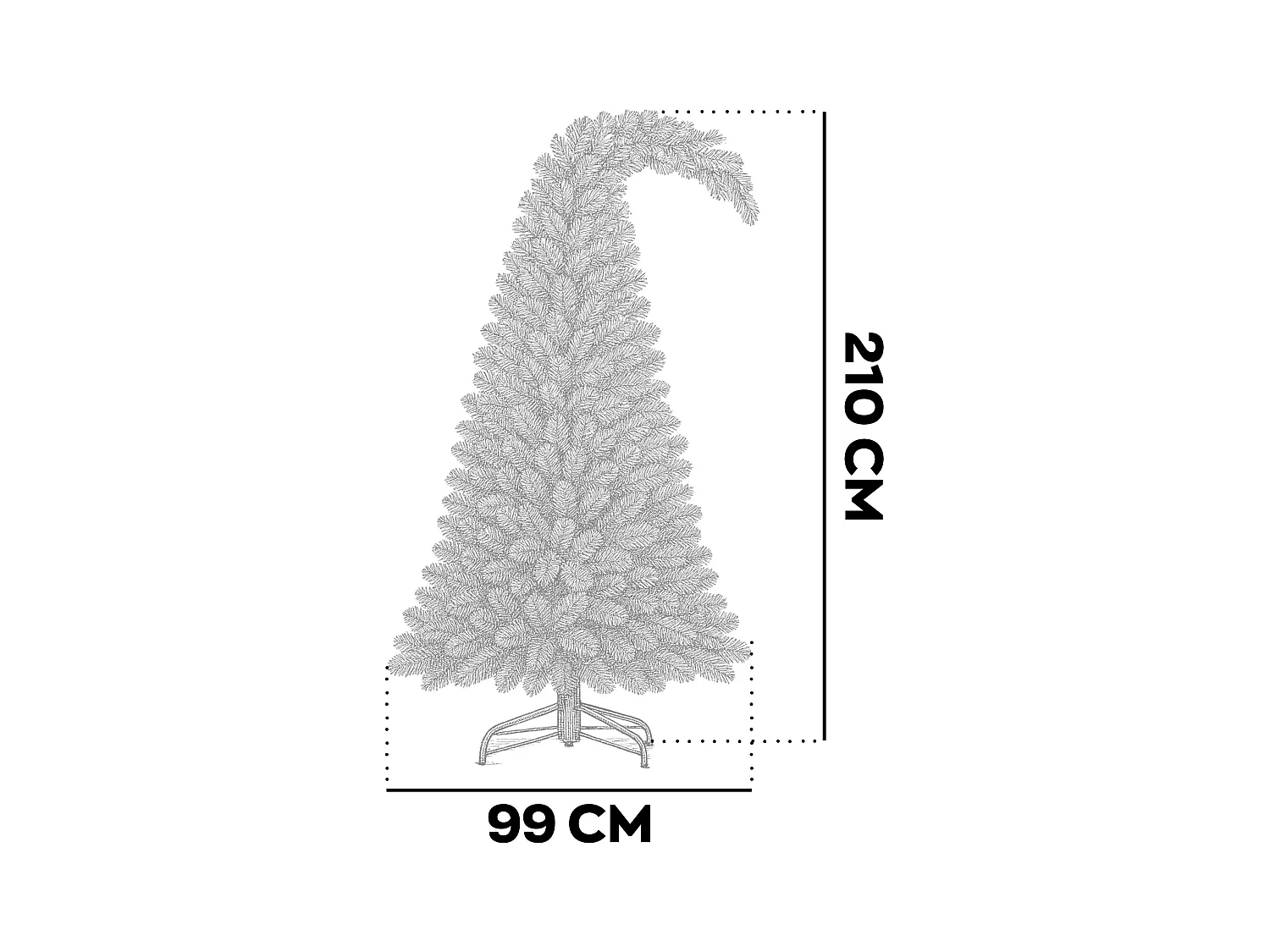 Grinch - Árbol de Navidad Tradicional de PVC Ø99x210H, 1093 Puntas