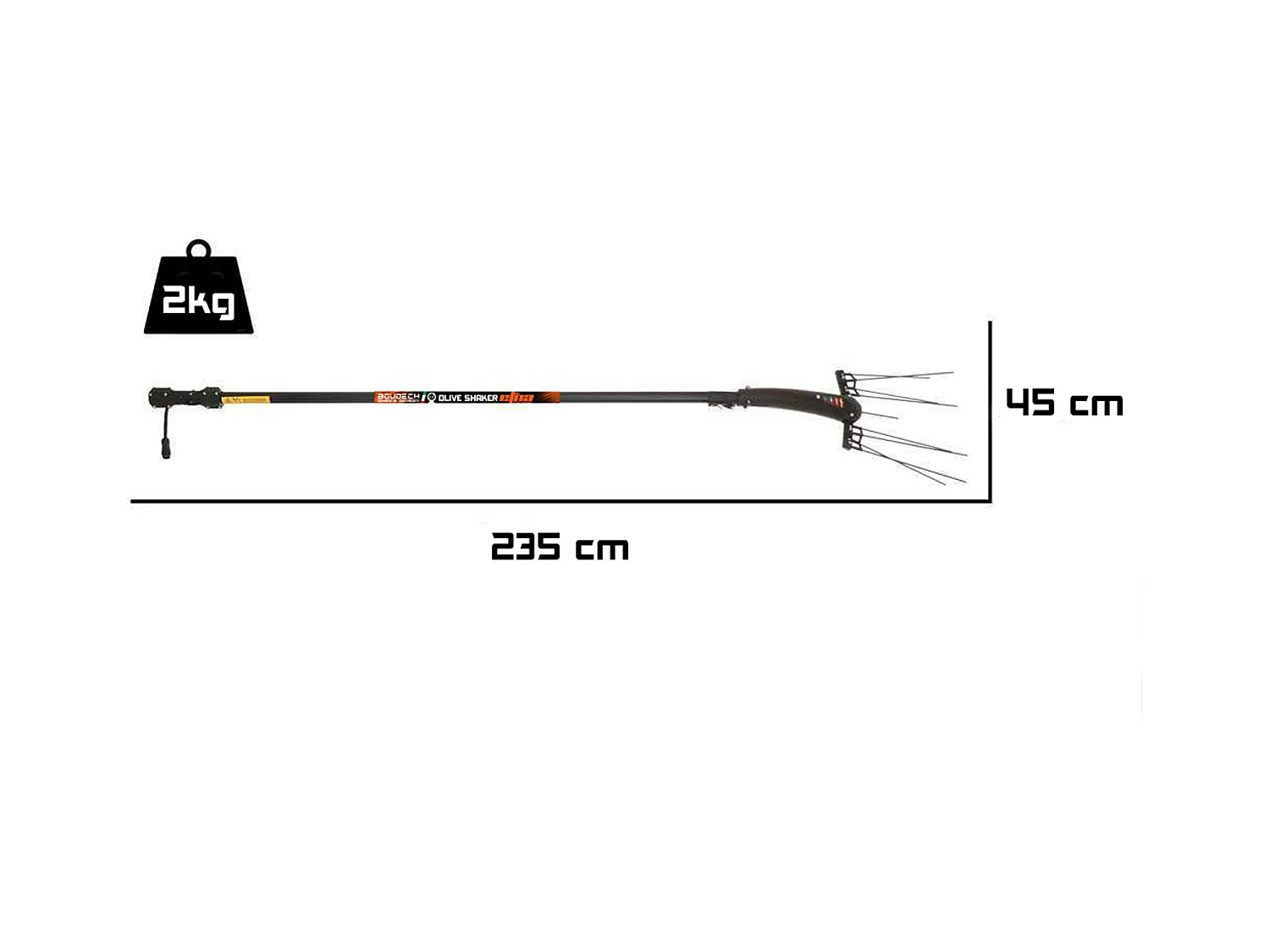 Etna Tremor 240 - Sacudidor Elétrico de Azeitonas 12V 370W 1110 bpm com Extensão