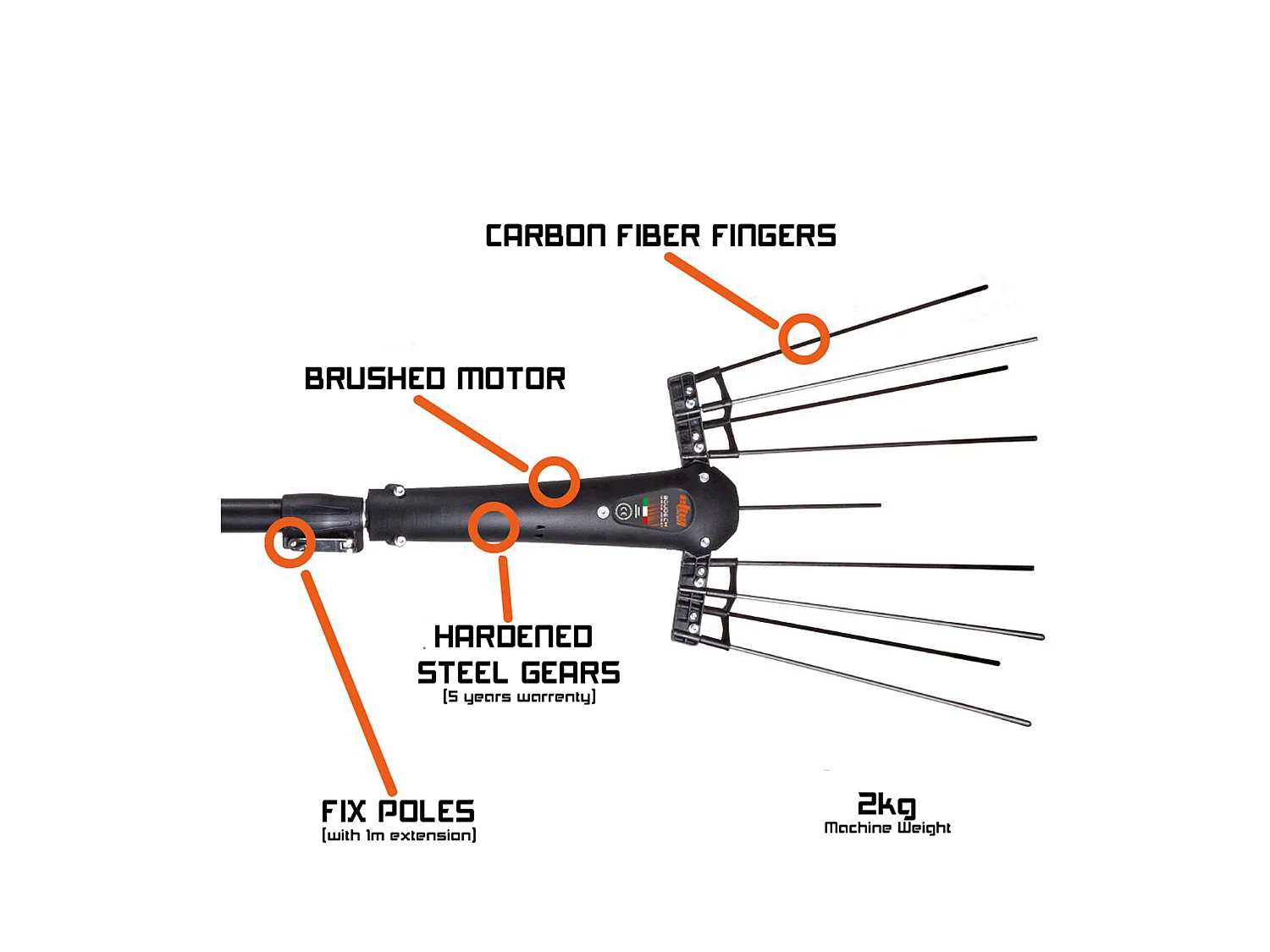 Etna Tremor 240 - Sacudidor Elétrico de Azeitonas 12V 370W 1110 bpm com Extensão