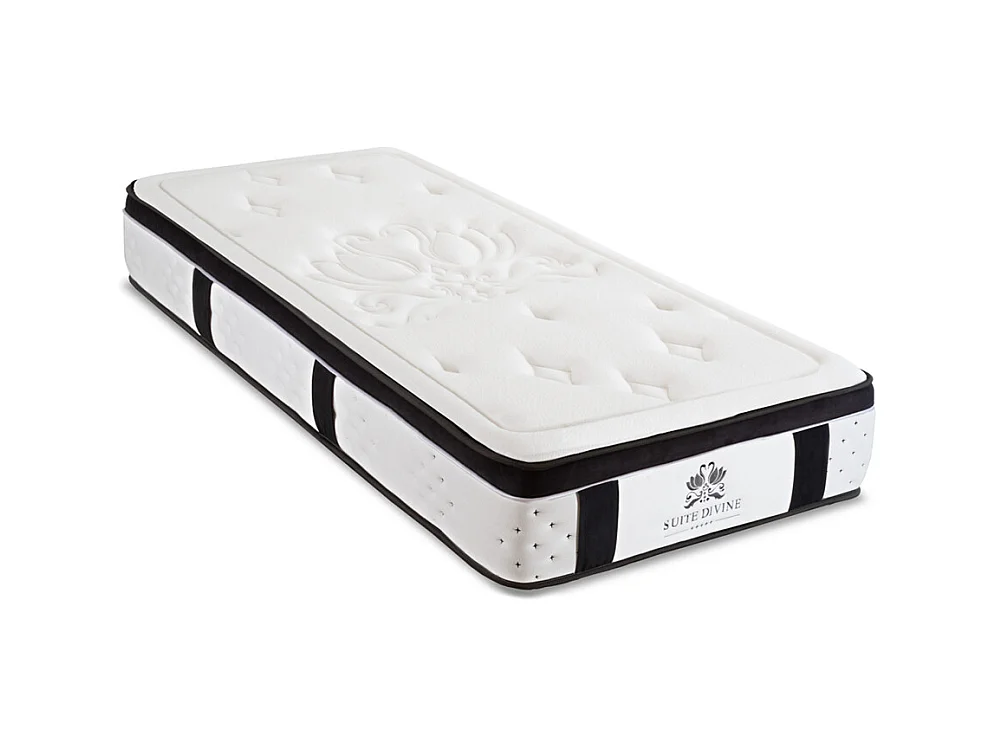 SUITE ETOILEE | Ensemble SUITE DIVINE 90x190 cm | Matelas Mémoire de forme + Sommier Bois