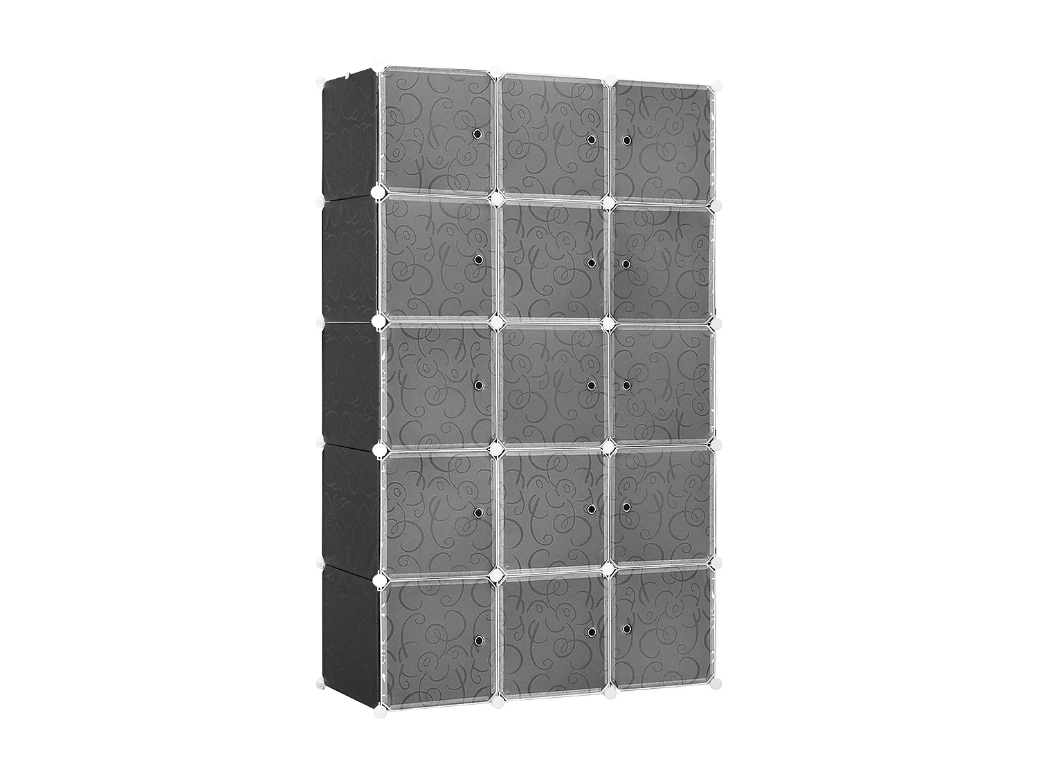 Sistema modular faça você mesmo com 2 cubos grandes e 9 pequenos - Sapateira e prateleiras para livros e brinquedos, preto