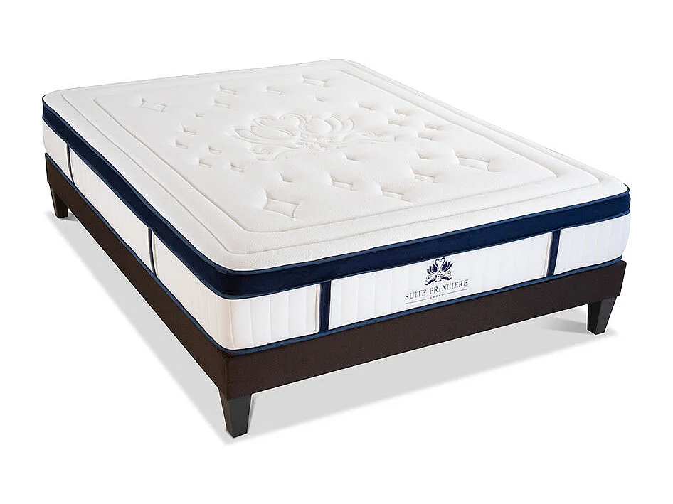SUITE ETOILEE | Ensemble SUITE PRINCIERE 160x200 cm | Matelas Micro-ressorts + Sommier Bois