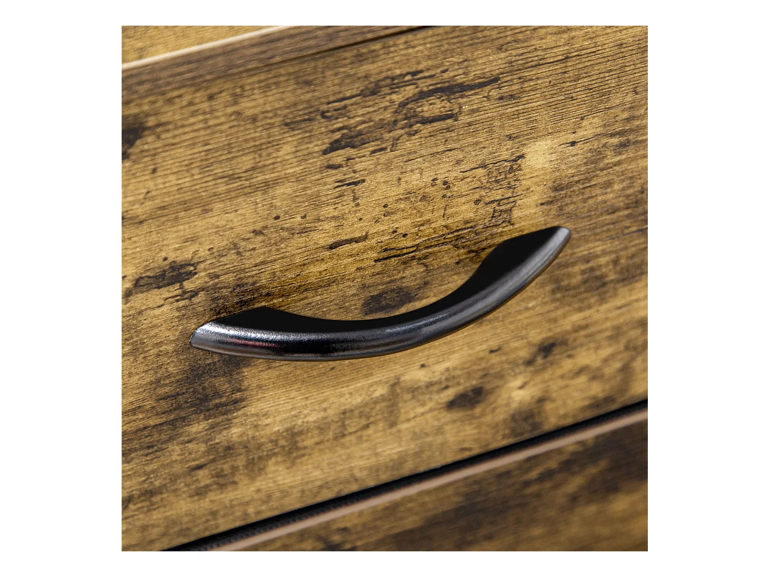 Commode/Sideboard avec 6 tiroirs en tissu pliables et 2 étagères, brun rustique, pratique pour salon et chambre