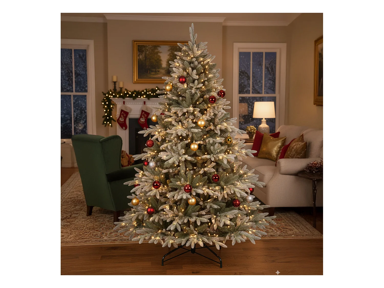 Pinaceae - Árvore de Natal Tradicional Tipo Pinheiro Prateado em PE e PVC Ø124x180H, 1067 Pontas