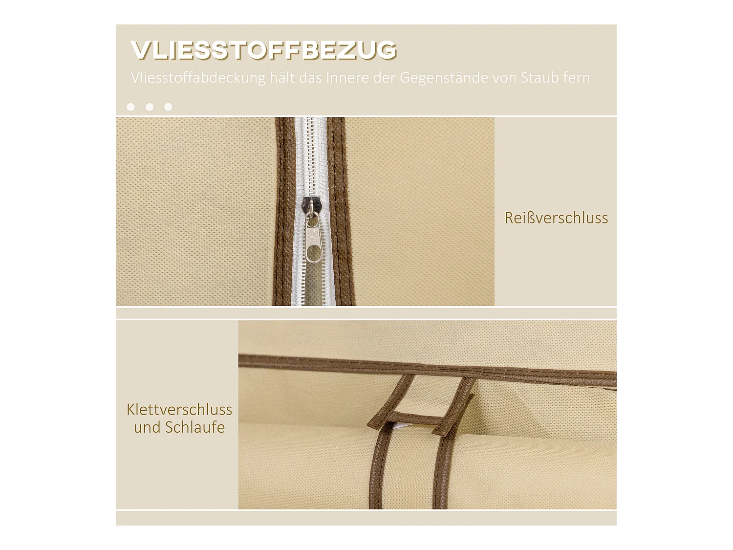 Armoire pliante en tissu beige avec 8 étagères et tringles à vêtements, 125 x 43 x 162,5 cm, pratique et gain de place pour chambre ou couloir