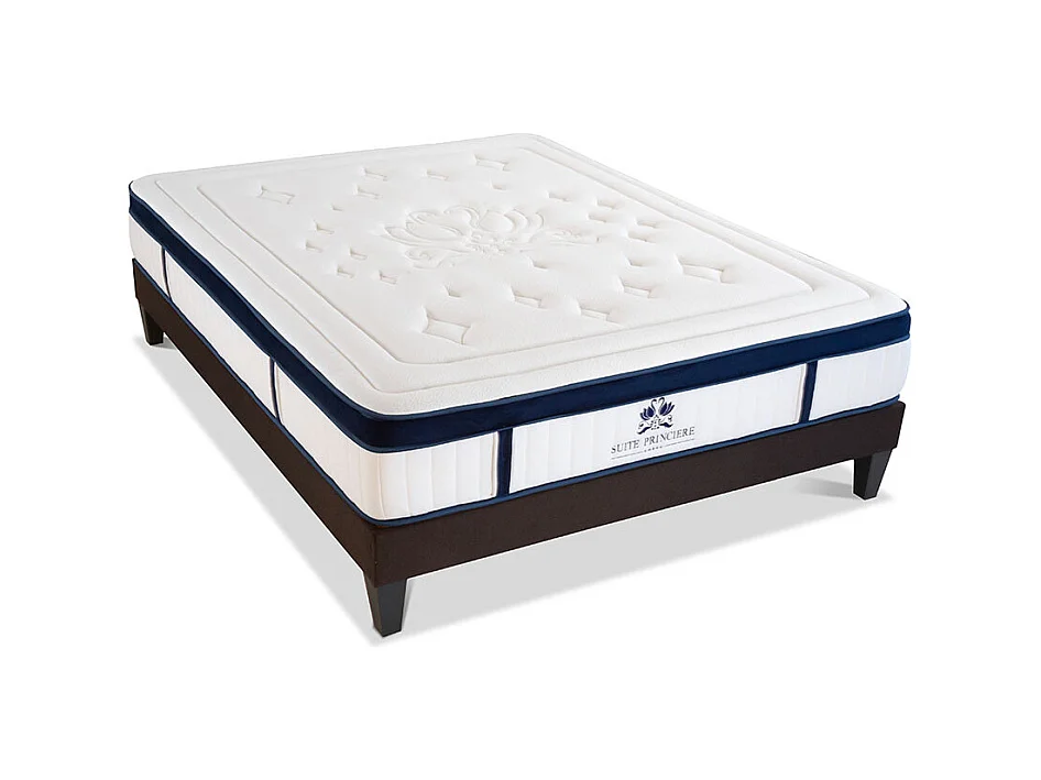 SUITE ETOILEE | Ensemble SUITE PRINCIERE 140x200 cm | Matelas Micro-ressorts + Sommier Bois