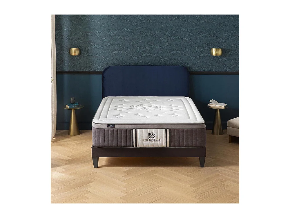 SUITE ETOILEE | Ensemble SUITE IMPERIALE 90x200 cm | Matelas Ressorts ensachés + Sommier Bois