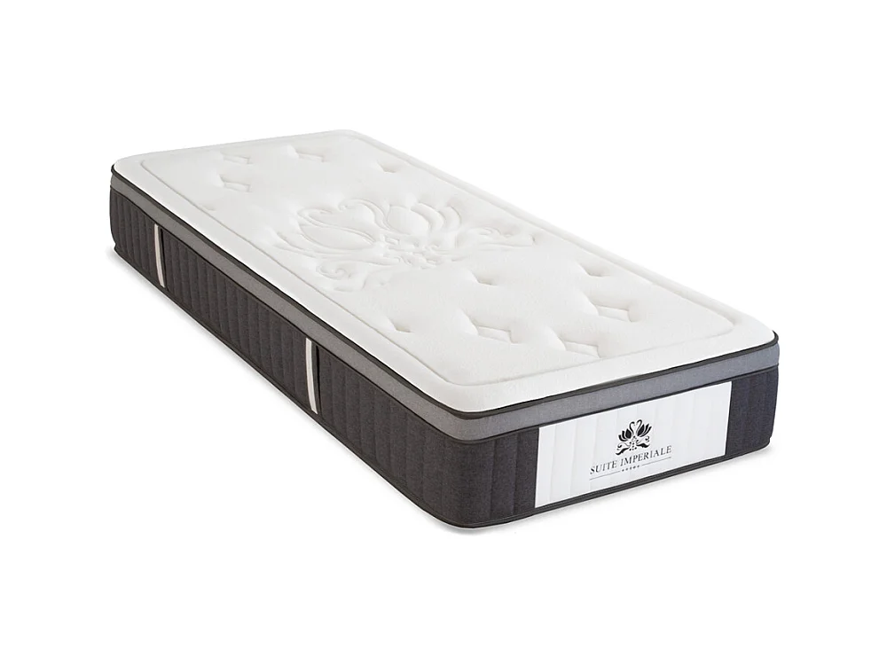 SUITE ETOILEE | Ensemble SUITE IMPERIALE 90x200 cm | Matelas Ressorts ensachés + Sommier Bois