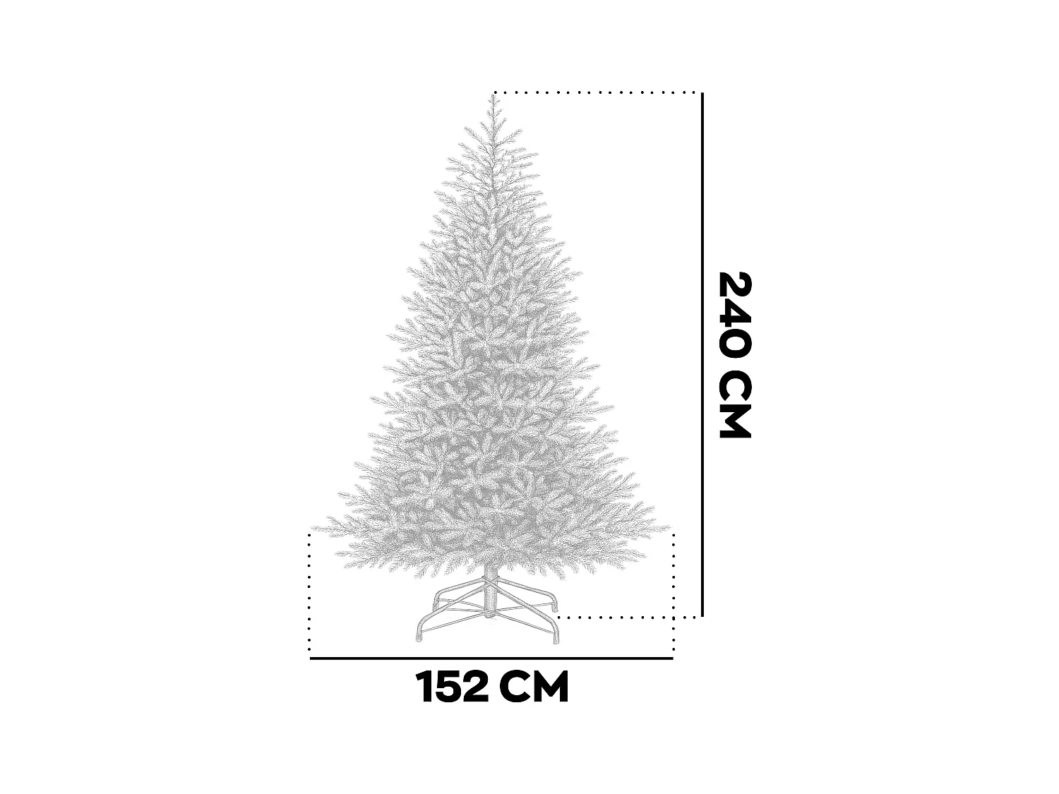 Amstel - Árvore de Natal Tradicional em PE e PVC Ø152x240H, 2530 Pontas