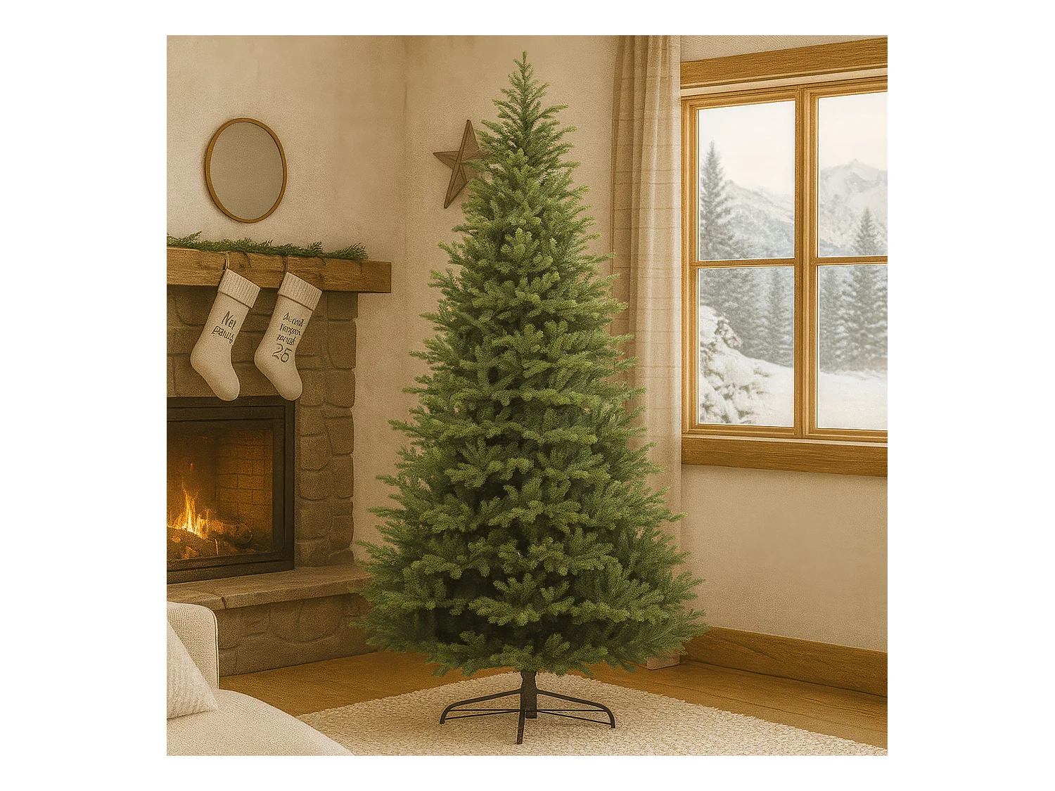 Amstel - Árvore de Natal Tradicional em PE e PVC Ø152x240H, 2530 Pontas