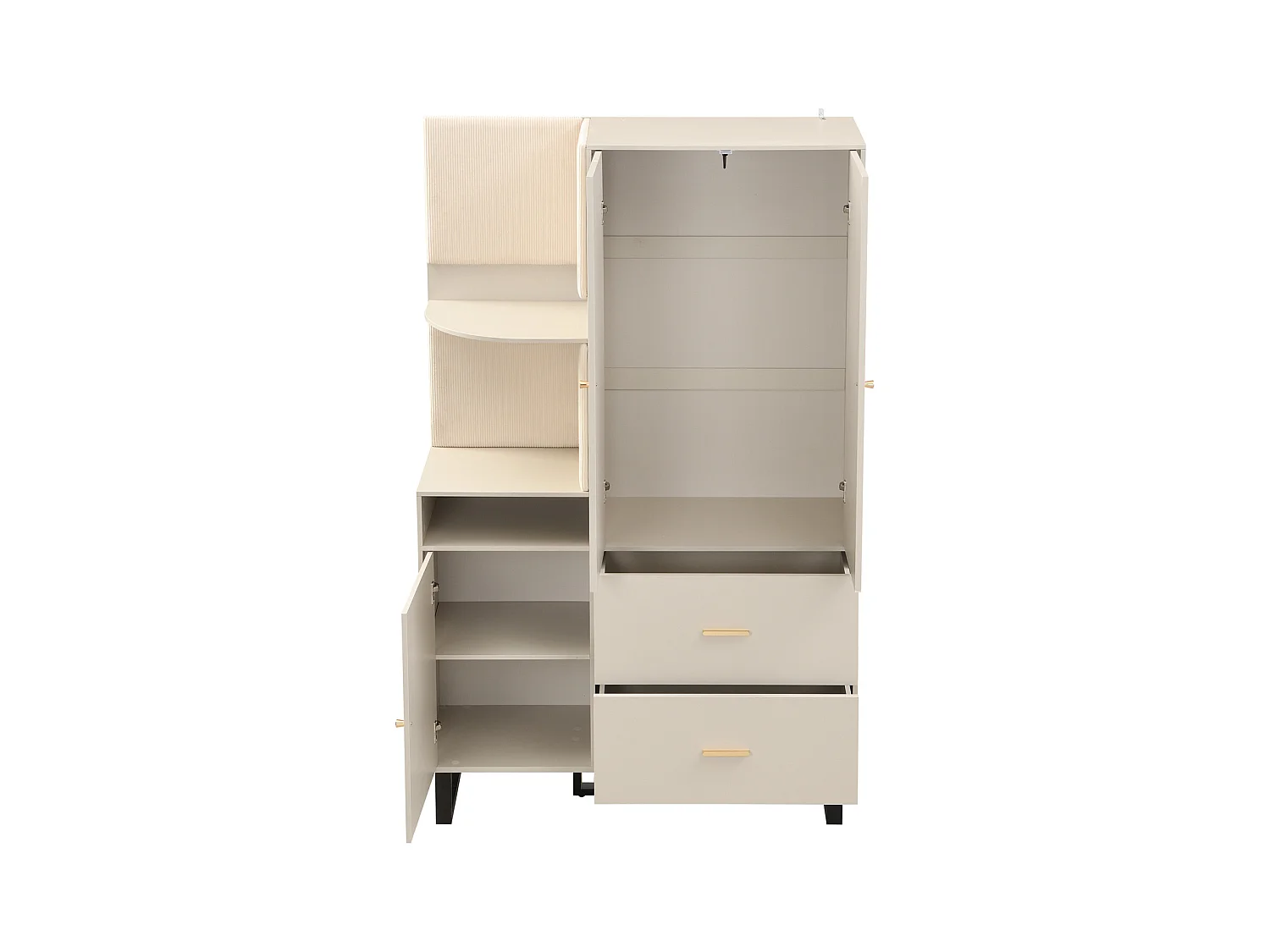 Armoire compacte pour entrée et couloir avec panneaux rembourrés et rangement chaussures – 110 x 186 x 38 cm, pratique et élégant