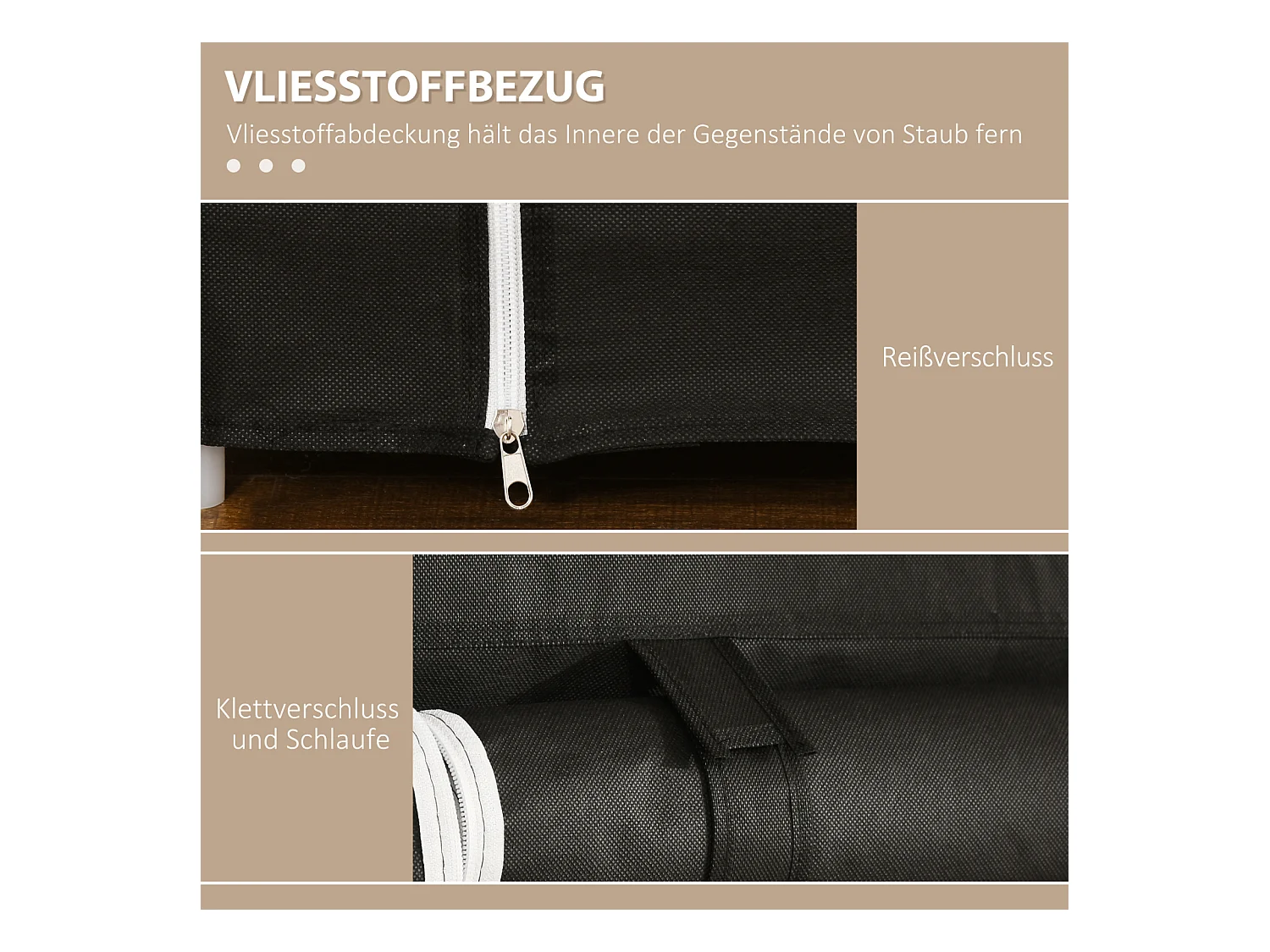 Armoire en tissu avec fermeture éclair – 1 tringle et 10 étagères, 150 x 43 x 162,5 cm, pratique, robuste et gain de place