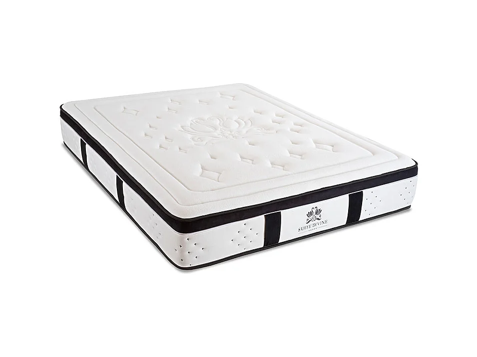 SUITE ETOILEE | Ensemble SUITE DIVINE 180x200 cm | Matelas Mémoire de forme + Sommier Bois