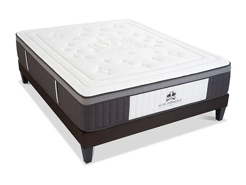 SUITE ETOILEE | Ensemble SUITE IMPERIALE 160x200 cm | Matelas Ressorts ensachés + Sommier Bois