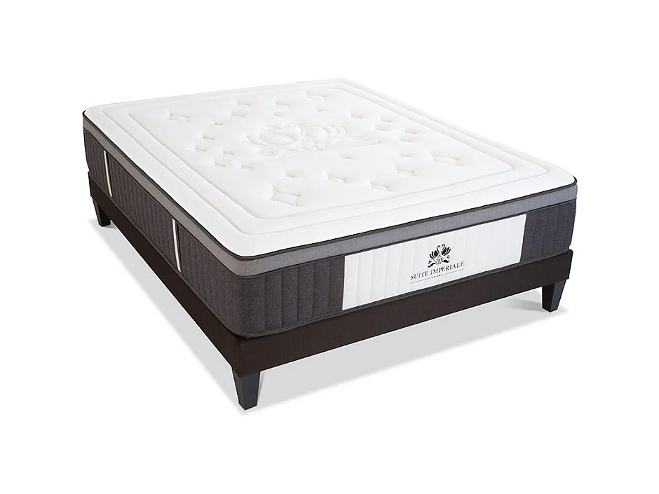 SUITE ETOILEE | Ensemble SUITE IMPERIALE 160x200 cm | Matelas Ressorts ensachés + Sommier Bois