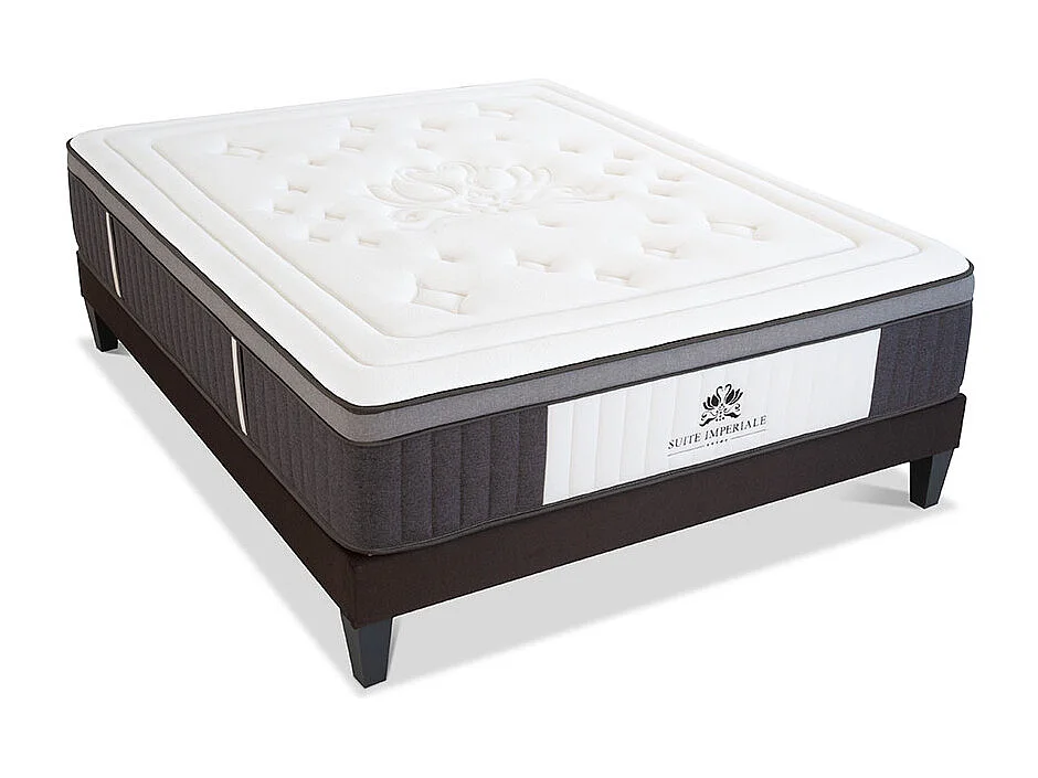 SUITE ETOILEE | Ensemble SUITE IMPERIALE 160x200 cm | Matelas Ressorts ensachés + Sommier Bois
