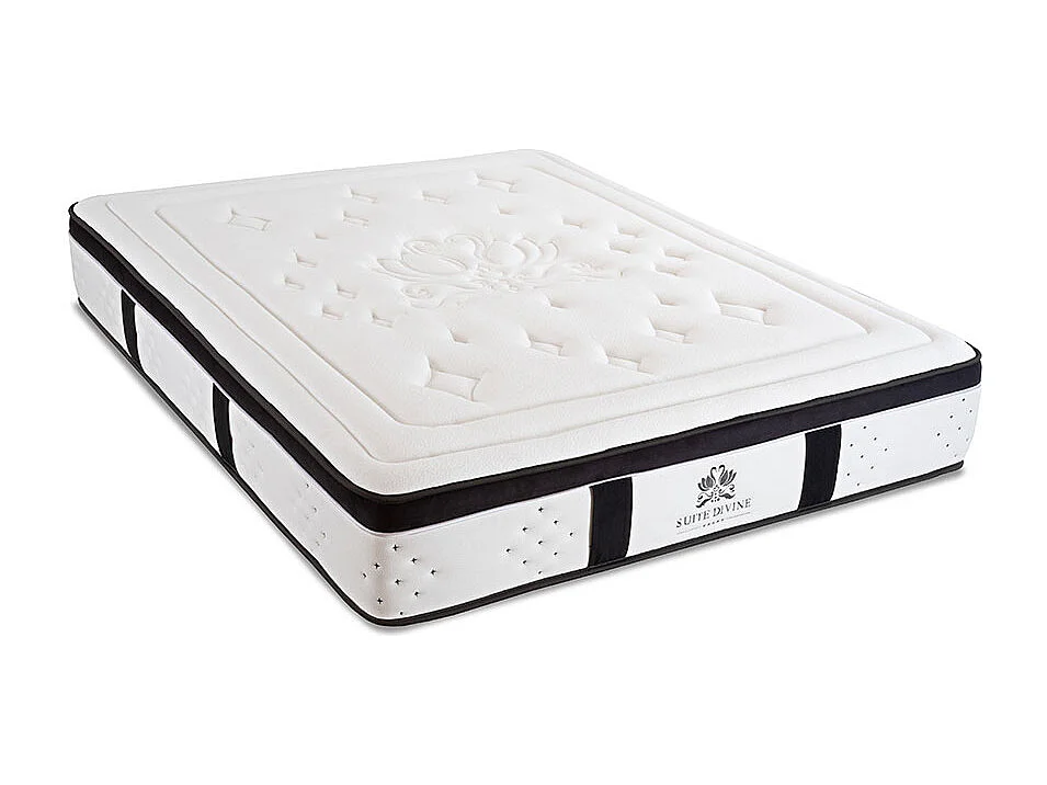 SUITE ETOILEE | Ensemble SUITE DIVINE 90x200 cm | Matelas Mémoire de forme + Sommier Bois