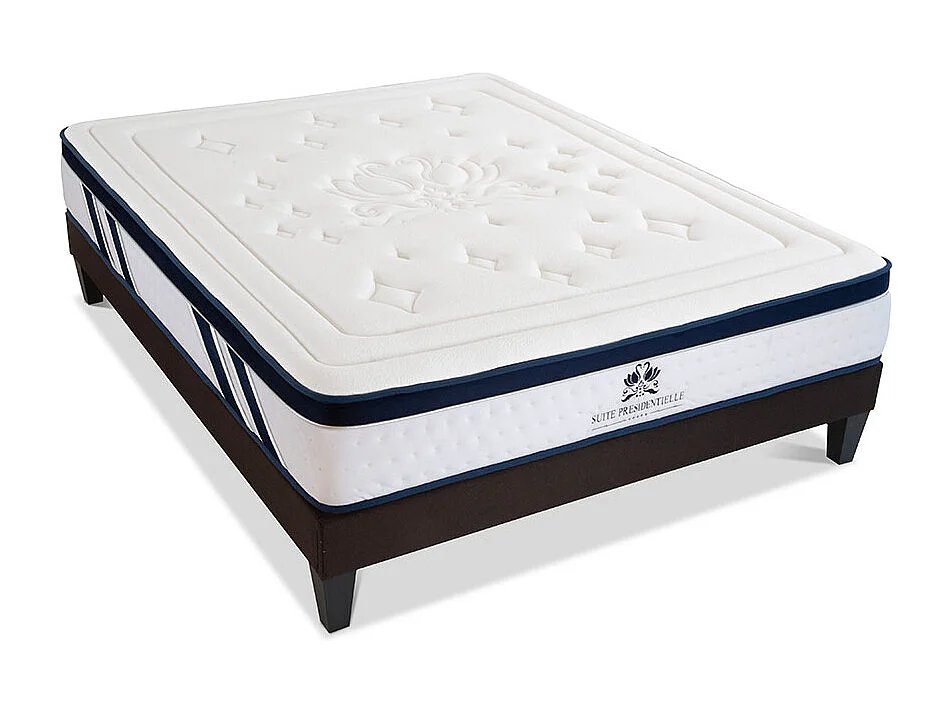 SUITE ETOILEE | Ensemble SUITE PRESIDENTIELLE 140x200 cm | Matelas Mémoire de forme + Sommier Bois