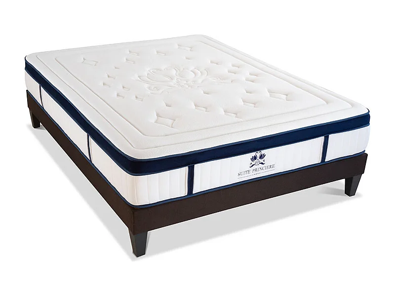 SUITE ETOILEE | Ensemble SUITE PRINCIERE 140x190 cm | Matelas Micro-ressorts + Sommier Bois