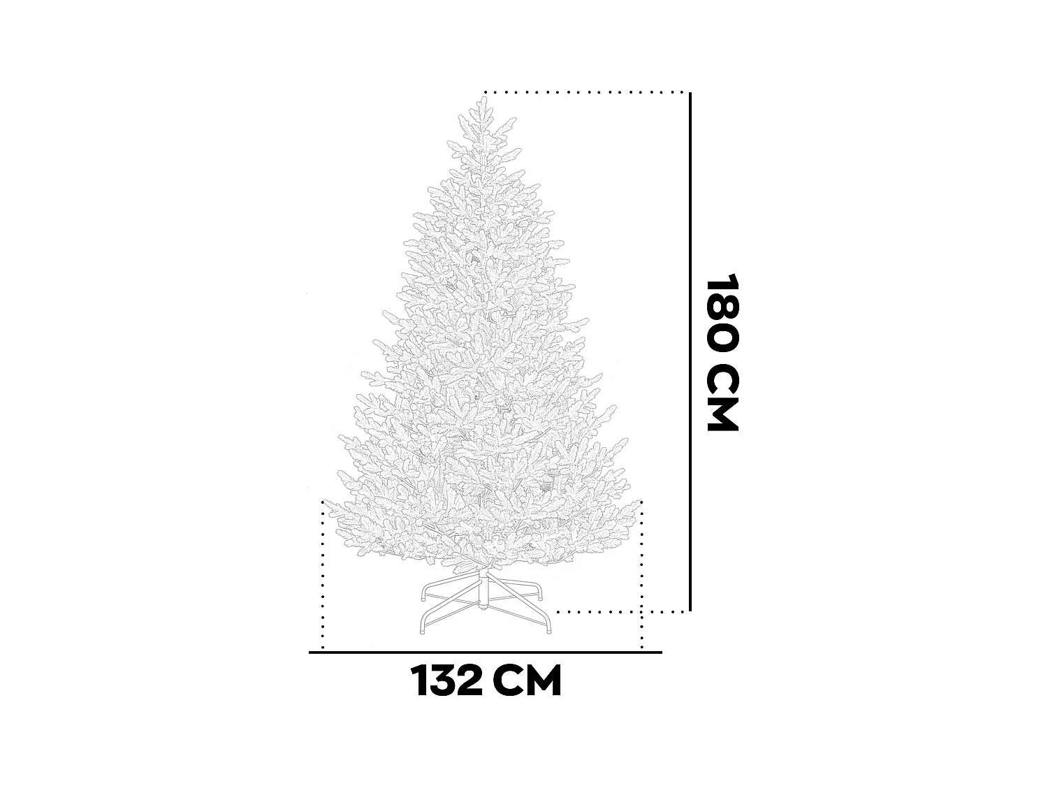 Lake - Árbol de Navidad tradicional en PE Ø132x180H, 513 puntas